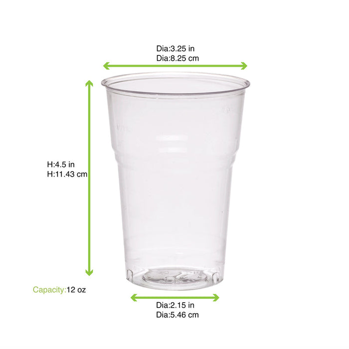 Vaso de postre de plástico PLA transparente 400ml A115mm - 1000Uds