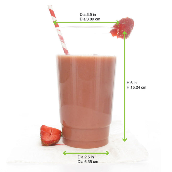 Vaso de postre de plástico PLA transparente 670ml A155mm - 1000Uds