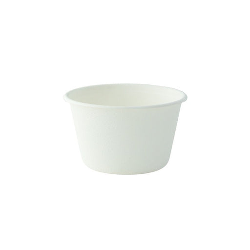 Vaso de postre blanco elaborado con pulpa de caña de azúcar H55mm 240ml - 1000Uds