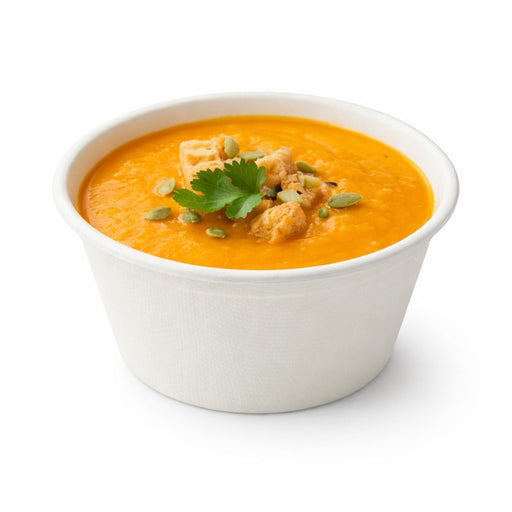 Vaso sopa de pulpa blanco 350ml A63mm - 500Uds