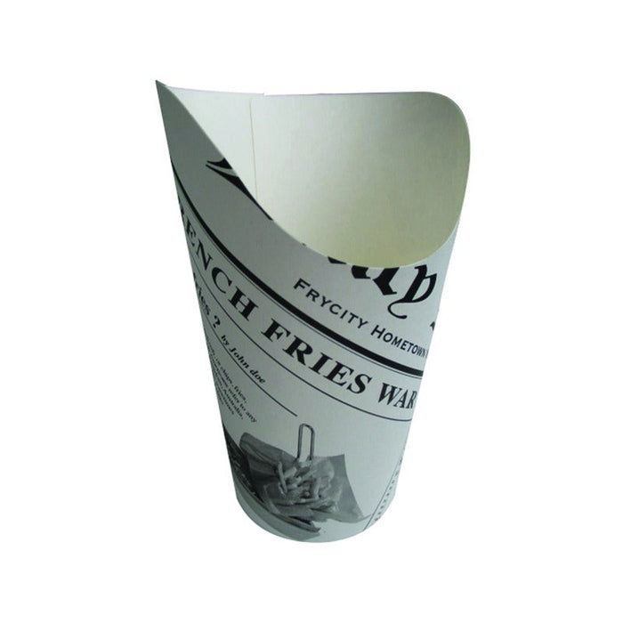 Pote de cartón blanco decoración News para Burritos/Wraps/Snacks A133mm - 1000Uds