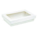 Caja rectangular de cartón blanco con tapa ventana KRAY 1500ml 225x155mm A50mm - 200Uds