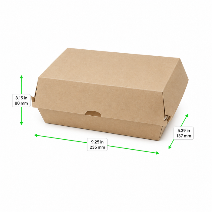 Caja Kraft Kebab Talla S 235x137mm H80mm - 300Uds
