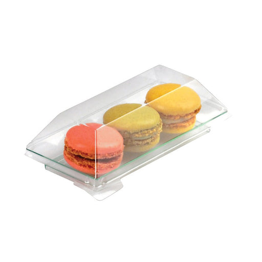 Plato verde transparente rectangular en PS KLARITY 130x62mm - 200Uds