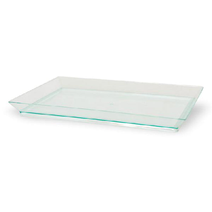 Plato verde transparente rectangular en PS KLARITY 180x130mm - 100Uds