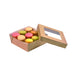 Caja cuadrada de cartón marrón con tapa ventana KRAY 700ml 135x135mm A50mm - 250Uds