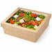 Caja cuadrada de cartón marrón con tapa ventana KRAY 3000ml 265x265mm A50mm - 100Uds