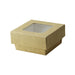 Caja cuadrada de cartón marrón con tapa ventana KRAY 200ml 85x85mm A40mm - 250Uds
