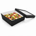 Caja horneable cuadrada de cartón negro con tapa ventana "Kray" 245x245mm H80mm 4 200ml - 100Uds