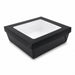 Caja horneable cuadrada de cartón negro con tapa ventana "Kray" 245x245mm H80mm 4 200ml - 100Uds
