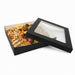 Caja horneable cuadrada de cartón negro con tapa ventana "Kray" 265x265mm H50mm 3000ml - 100Uds