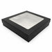 Caja horneable cuadrada de cartón negro con tapa ventana "Kray" 265x265mm H50mm 3000ml - 100Uds