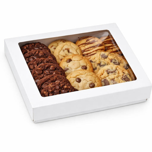 Caja cuadrada de cartón blanco con tapa ventana PLA KRAY 900ml 155x155mm A50mm - 250Uds