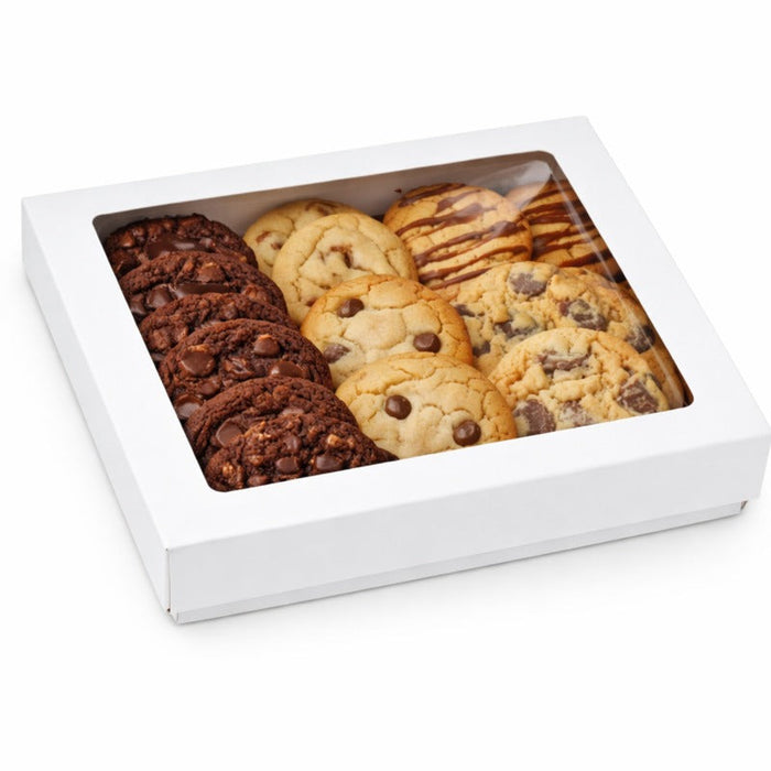 Caja cuadrada de cartón blanco con tapa ventana PLA KRAY 900ml 155x155mm A50mm - 250Uds