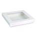 Caja cuadrada de cartón blanco con tapa ventana PLA KRAY 900ml 155x155mm A50mm - 250Uds