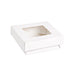 Caja cuadrada de cartón blanco con tapa ventana KRAY 350ml 115x115mm A40mm - 250Uds