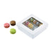 Caja cuadrada de cartón blanco con tapa ventana KRAY 950ml 155x155mm A50mm - 250Uds