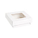 Caja cuadrada de cartón blanco con tapa ventana KRAY 950ml 155x155mm A50mm - 250Uds