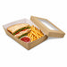 Caja horneable rectangular de cartón marrón con tapa ventana KRAY 225x155mm A50mm - 100Uds