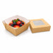 Caja horneable cuadrada de cartón marron con tapa ventana "Kray" 85x85mm H40mm 200ml - 100Uds