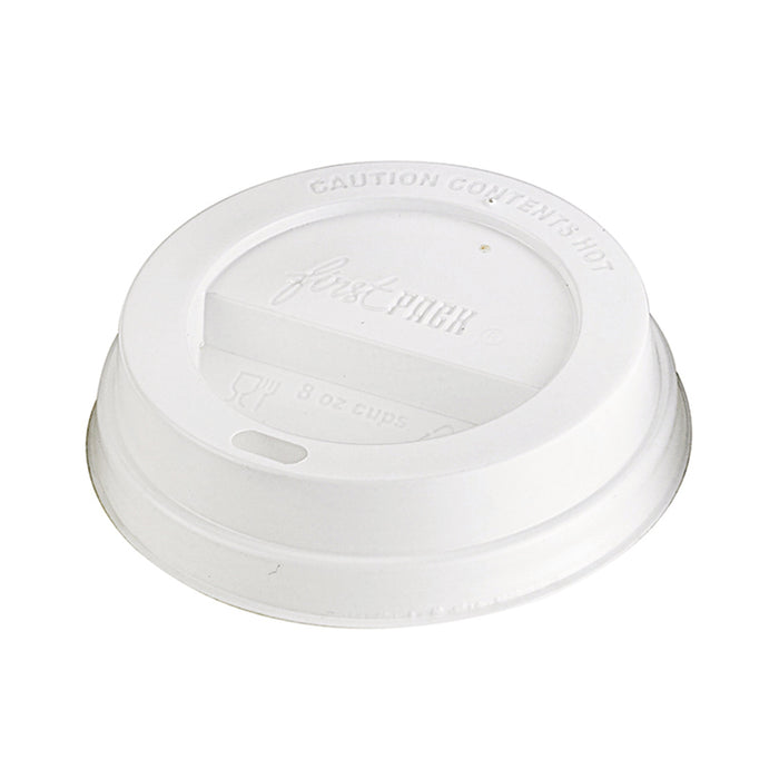Tapa cúpula blanca de PS con pico vertedor Ø80mm - 1000Uds