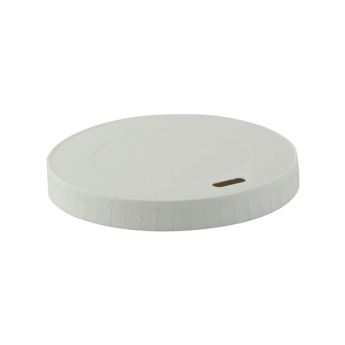Tapa plana de cartón blanco sin plástico, Base agua Ø80mm - 1000Uds