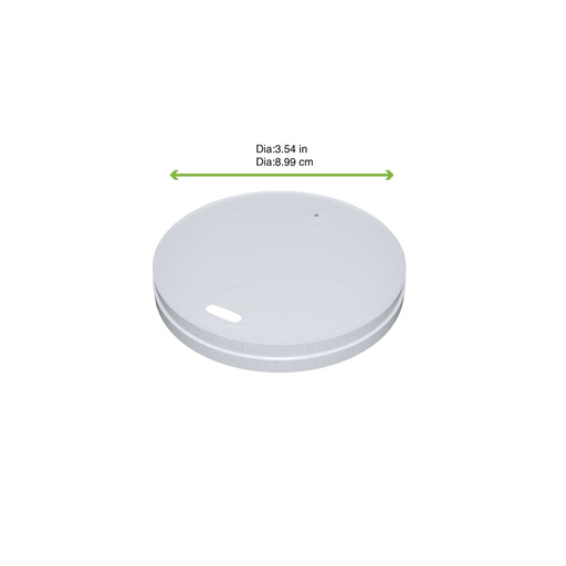 Tapa plana de cartón blanco sin plástico, Base agua Ø90mm - 1000Uds
