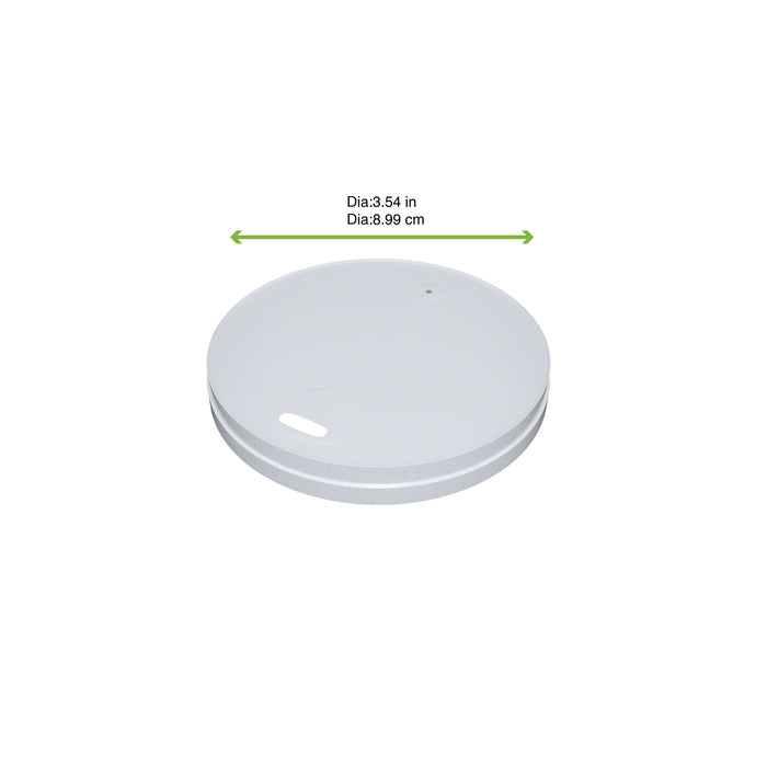 Tapa plana de cartón blanco sin plástico, Base agua Ø90mm - 1000Uds