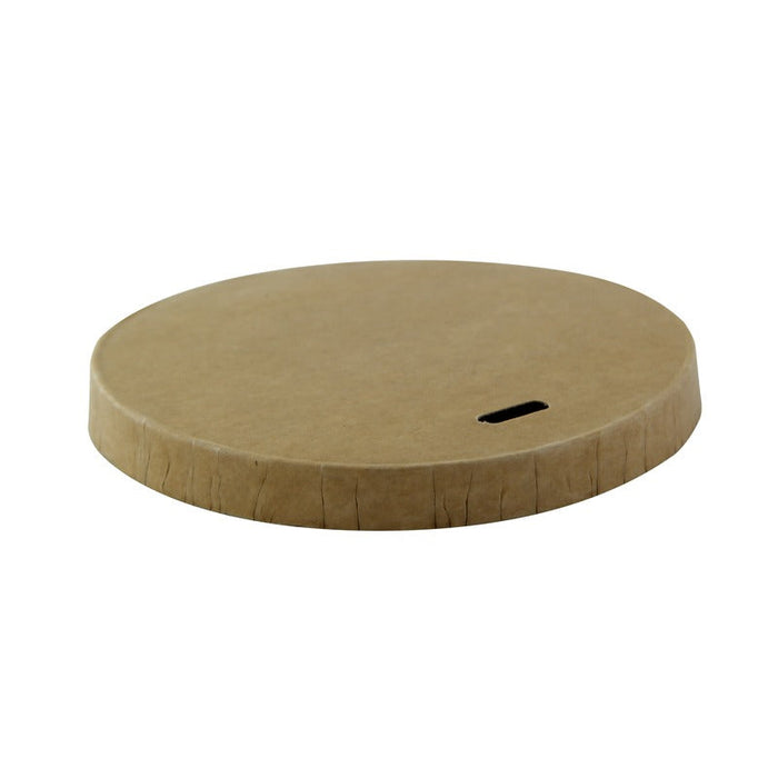 Tapa plana de cartón kraft sin plástico, Base agua Ø80mm - 1000Uds