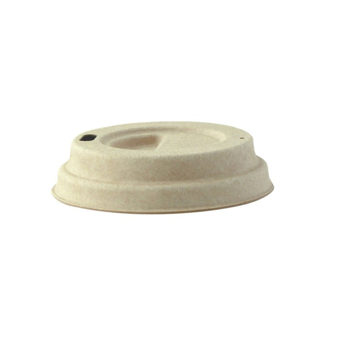 Tapa cúpula marrón con pico vertedor de pulpa para bebida caliente Ø62mm - 2000Uds