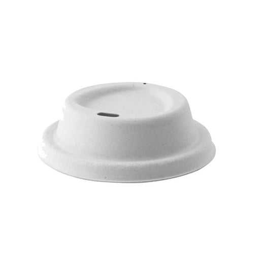 Tapa cúpula blanca con pico vertedor de pulpa para bebida caliente Ø80mm - 1000Uds
