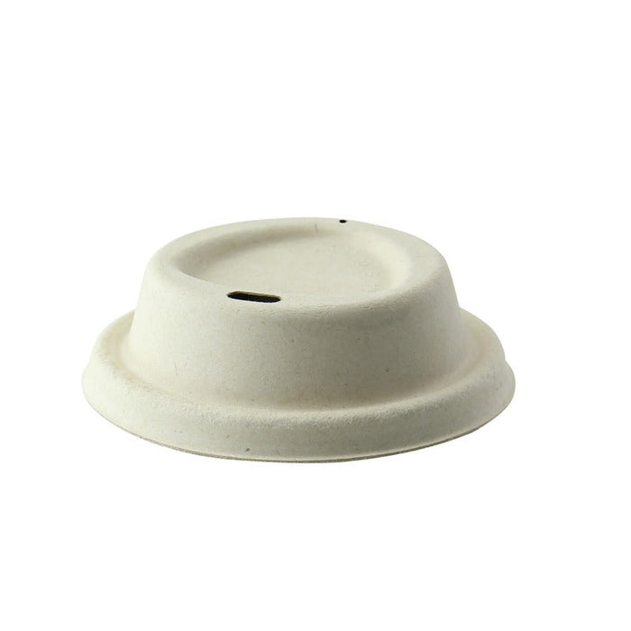 Tapa cúpula marrón con pico vertedor de pulpa para bebida caliente Ø80mm - 1000Uds