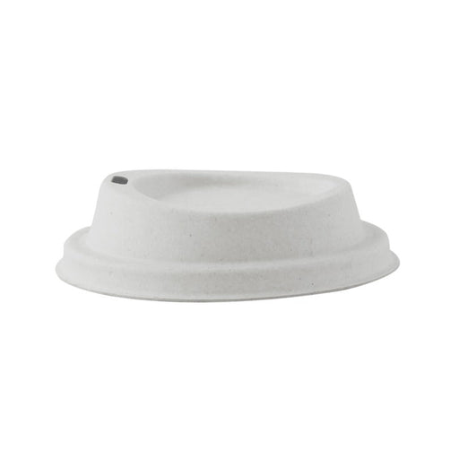 Tapa cúpula blanca con pico vertedor de pulpa para bebida caliente Ø90mm - 1000Uds