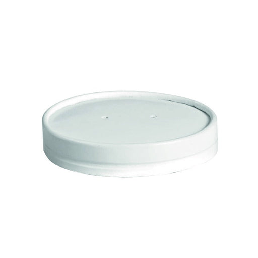 Tapa plana blanca de cartón kraft perforada para vapor Ø115mm - 500Uds