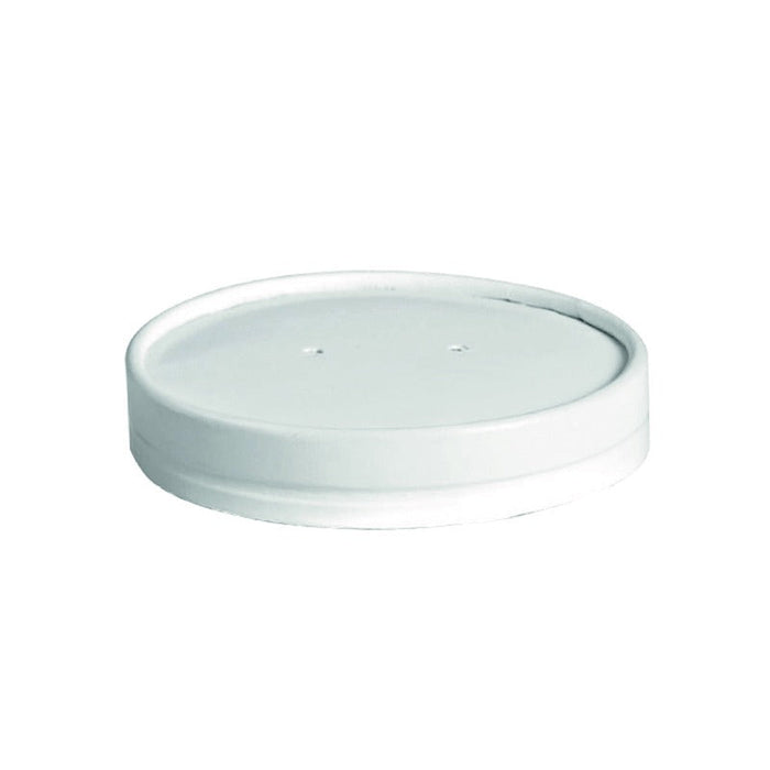 Tapa plana blanca de cartón kraft perforada para vapor Ø115mm - 500Uds