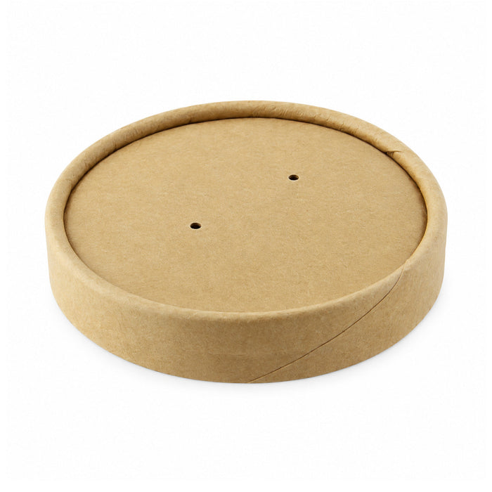 Tapa plana marrón de cartón kraft perforado para vapor Ø90mm - 500Uds