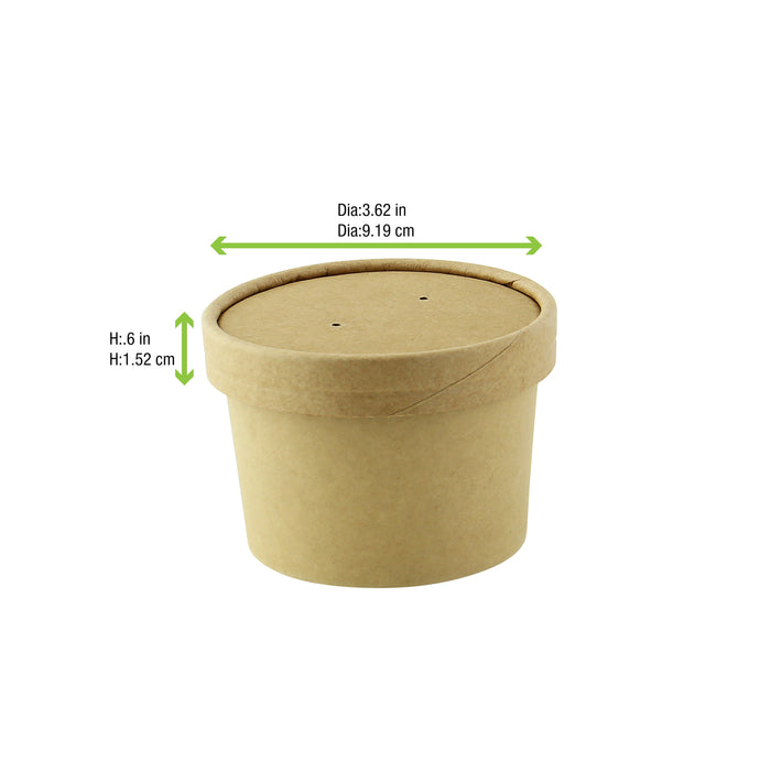 Tapa plana marrón de cartón kraft perforado para vapor Ø90mm - 500Uds
