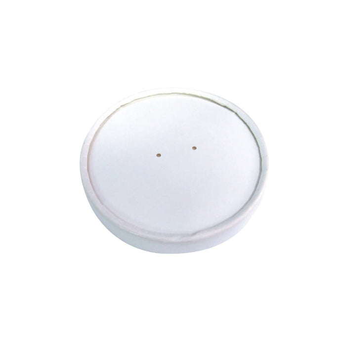 Tapa plana blanca de cartón kraft perforada para vapor Ø90mm - 500Uds