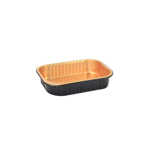 Bandeja Opseal de aluminio negro/oro 161x110mm H38mm 475ml - 600Uds