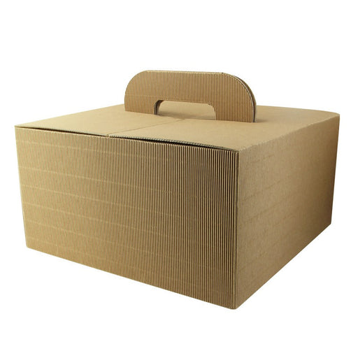 Caja de cartón ondulado kraft LUNCHNGO con asa 325x225mm A175mm - 20Uds