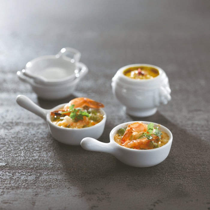 Mini plato de porcelana blanca YIN 78x48mm A15mm - 24Uds
