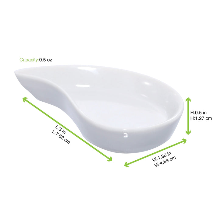 Mini plato de porcelana blanca YIN 78x48mm A15mm - 24Uds