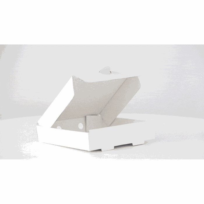 Mini caja pizza de cartón blanco 90x90mm A20mm - 500Uds