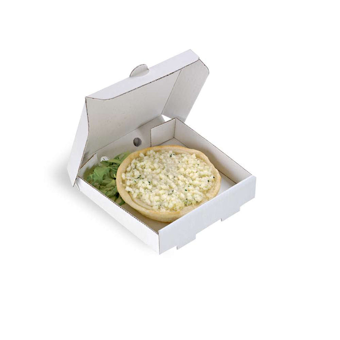 Mini caja pizza de cartón blanco 90x90mm A20mm - 500Uds