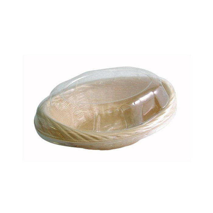 Cesta de plástico beige grande trenzado 270x210mm A70mm - 250Uds