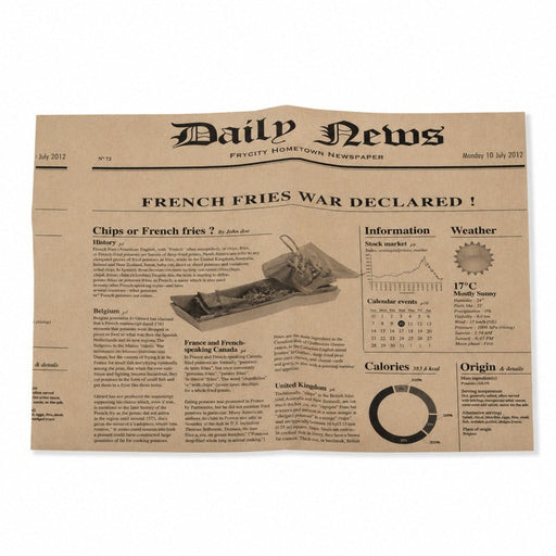 Papel kraft antigrasa con diseño periódico en caja dispensadora 380x400mm - 500Uds