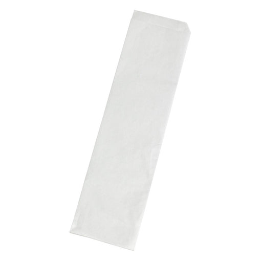 Bolsa de papel blanca antigrasa abierta por 2 lados 340x85mm - 1000Uds