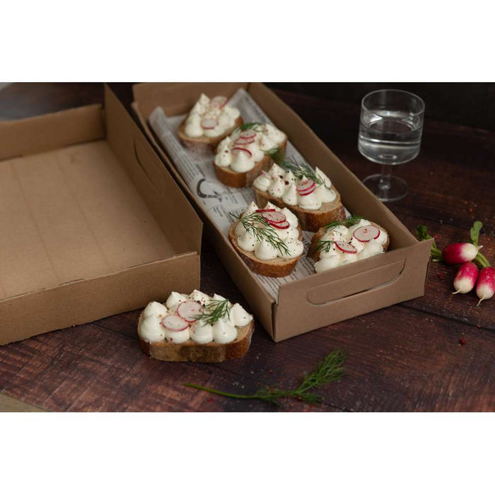 Bandeja de cartón kraft con asas 390x150mm A44mm - 200Uds