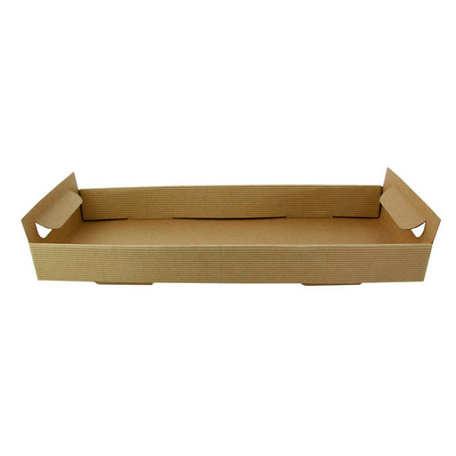 Bandeja de cartón kraft con asas 390x150mm A44mm - 200Uds