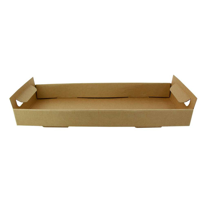 Bandeja de cartón kraft con asas 390x150mm A44mm - 200Uds